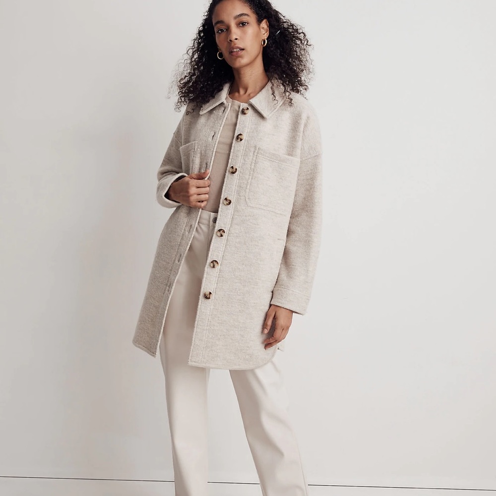 Madewell (Re)sponsible Boiled Wool Sweater Jacket - Picture 1 of 8